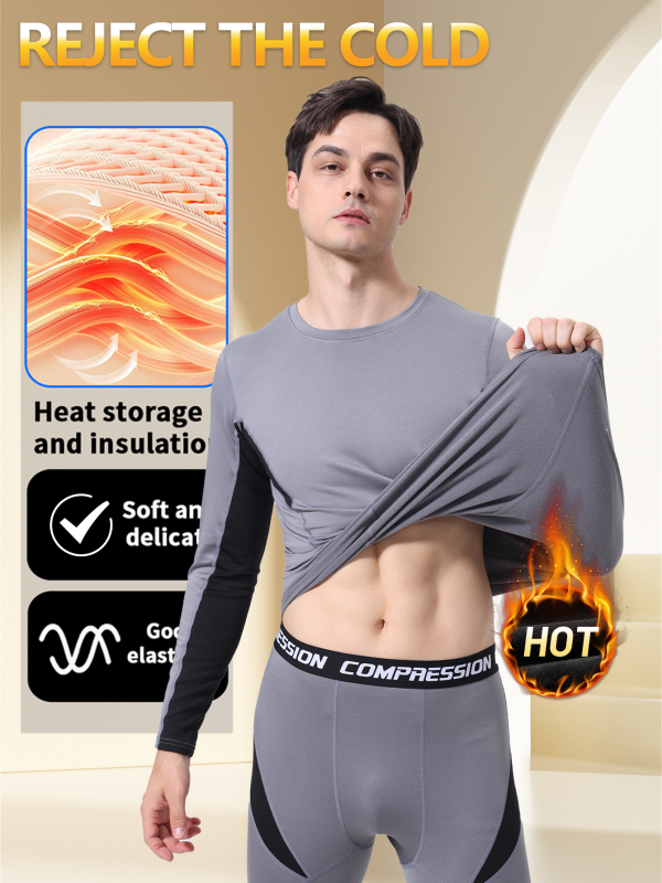 Vyrų flisinis žieminis komplektas lauko sportui – Milk Silk audinys su Spandex 94%, pamušalas Milk Silk su Spandex 6%, tinkamas bėgimui, važiavimui dviračiu ir slidinėjimui