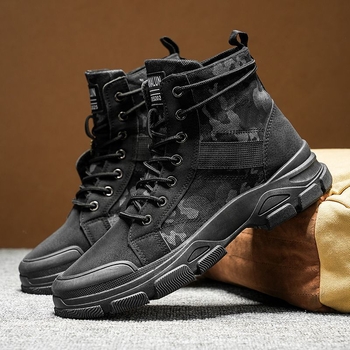 Martin aukštų batų, korėjietiško stiliaus, drobės viršutinė dalis, PVC įdėklas, aukštinantis, kvėpuojantys