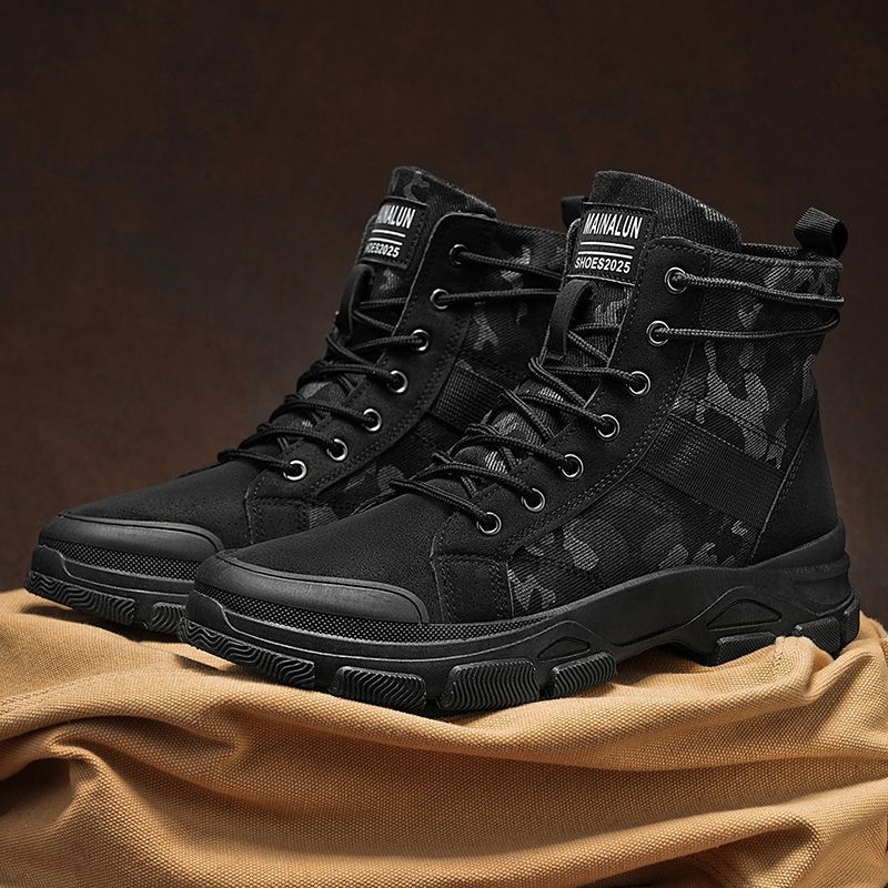 Martin aukštų batų, korėjietiško stiliaus, drobės viršutinė dalis, PVC įdėklas, aukštinantis, kvėpuojantys