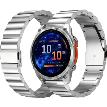 Ζώνη ρολογιού Garmin Fenix 8/7, μεταλλικός ιμάντας JLT, συμβατή με Garmin, αναδιπλούμενο κούμπωμα, βάρος 78 g, κυκλοφόρησε το 2025.