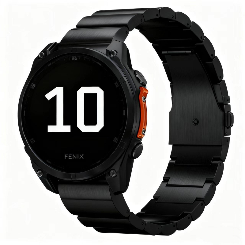 Ζώνη ρολογιού Garmin Fenix 8/7, μεταλλικός ιμάντας JLT, συμβατή με Garmin, αναδιπλούμενο κούμπωμα, βάρος 78 g, κυκλοφόρησε το 2025.