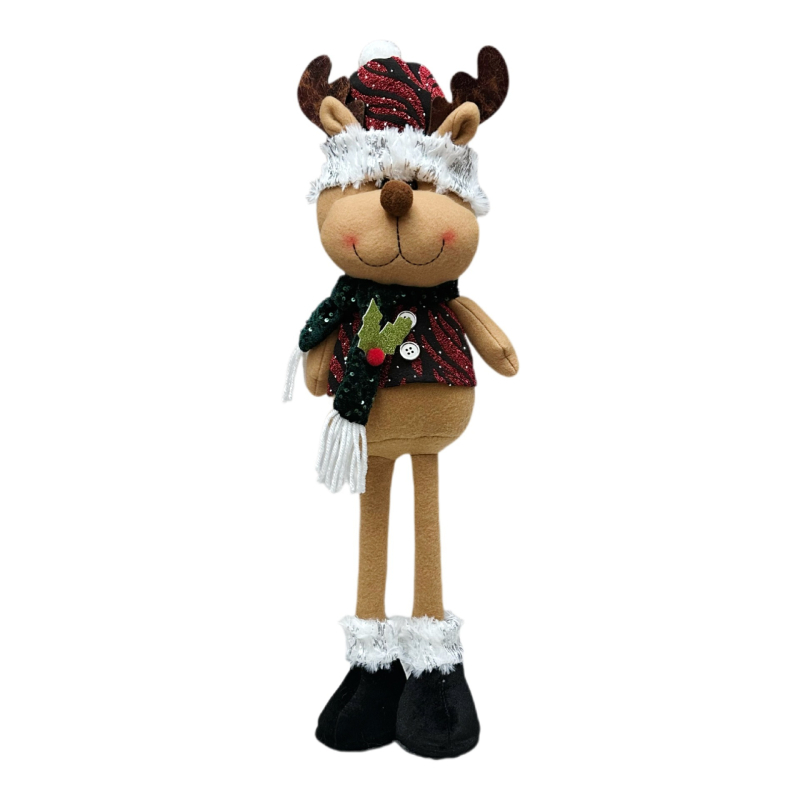 Αϊ-Βασίλης χριστουγεννιάτικη διακοσμητική φιγούρα με παγιέτες, ελαστική όρθια στάση, ύφασμα, ευρωπαϊκο-αμερικανικό στυλ