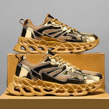 Pantofi de alergare K090, exterior PU + mesh, talpă EVA, închidere cu șireturi, respirabili