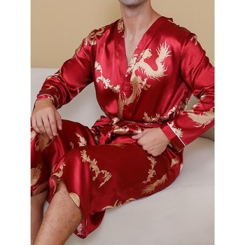 Miego kelnaitės su drakono raštu, Half-Side Fleece, medvilnės mišinys, pavasaris