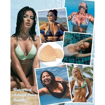 Κύπελλα μαγιό με αδιάβροχα ένθετα, μαλακή στήριξη, 100% πολυεστέρας, επένδυση από σπαντέξ, μεταλλικός δακτύλιος