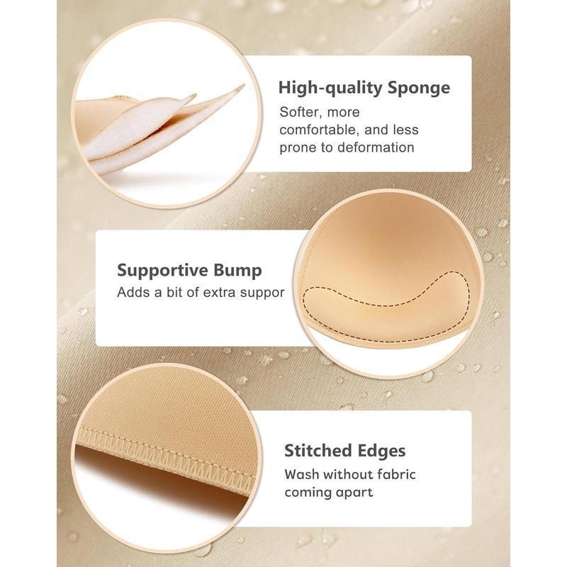 Κύπελλα μαγιό με αδιάβροχα ένθετα, μαλακή στήριξη, 100% πολυεστέρας, επένδυση από σπαντέξ, μεταλλικός δακτύλιος