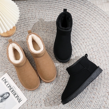 Vyriski žieminiai batai sniegui su velūro viršutine dalimi, pūkuota vidinė danga, anti-slydimo padas