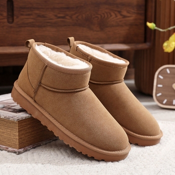 Vyriski žieminiai batai sniegui su velūro viršutine dalimi, pūkuota vidinė danga, anti-slydimo padas