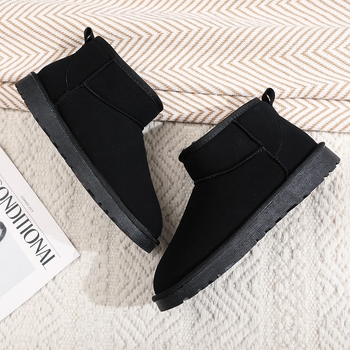 Vyriski žieminiai batai sniegui su velūro viršutine dalimi, pūkuota vidinė danga, anti-slydimo padas