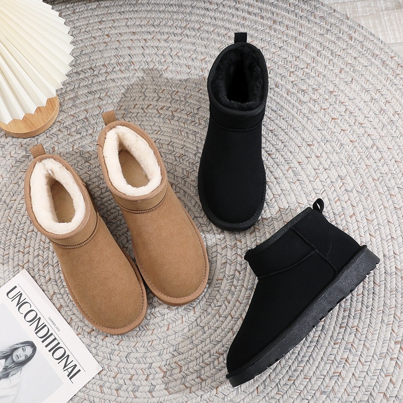 Vyriski žieminiai batai sniegui su velūro viršutine dalimi, pūkuota vidinė danga, anti-slydimo padas