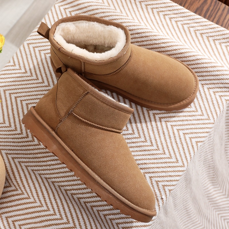 Vyriski žieminiai batai sniegui su velūro viršutine dalimi, pūkuota vidinė danga, anti-slydimo padas