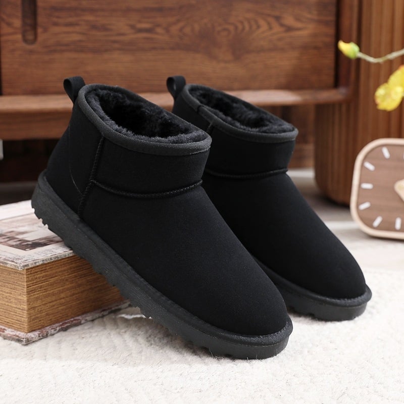 Vyriski žieminiai batai sniegui su velūro viršutine dalimi, pūkuota vidinė danga, anti-slydimo padas