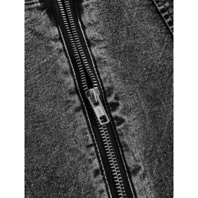 Vesta din denim pentru femei, bretele late, spate gol, stil casual