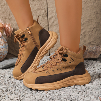 Pantofi sport dama cu partea superioară PU, vârf rotund, șireturi frontale, talpă din cauciuc, toc mediu 3-5 cm