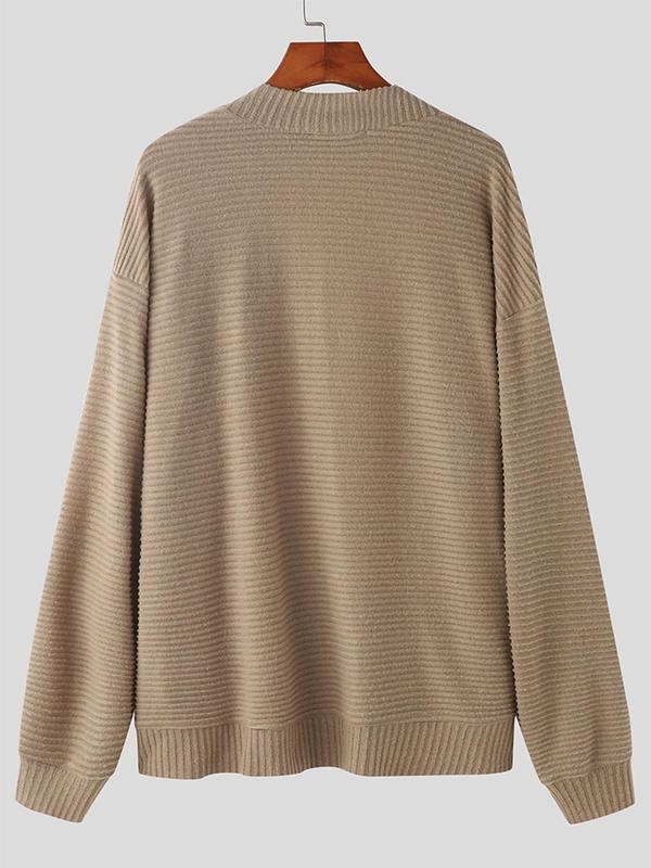 Férfi kötött pulóver, lazán szabott, kerek nyak, vastag, Modal anyag nyúl szőrével