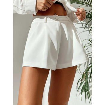 Σορτς με φαρδιά γραμμή και κεκλιμένες τσέπες, μήκος 9/10, βαμβάκι CVC, ήπια ελαστικότητα, vintage στυλ