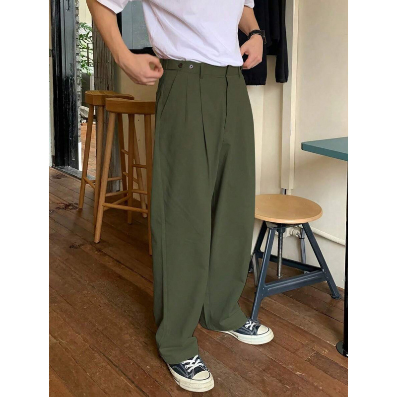 Pantaloni casual pentru bărbați, bumbac natural CVC, stil retro, elasticitate ușoară, controlul calității