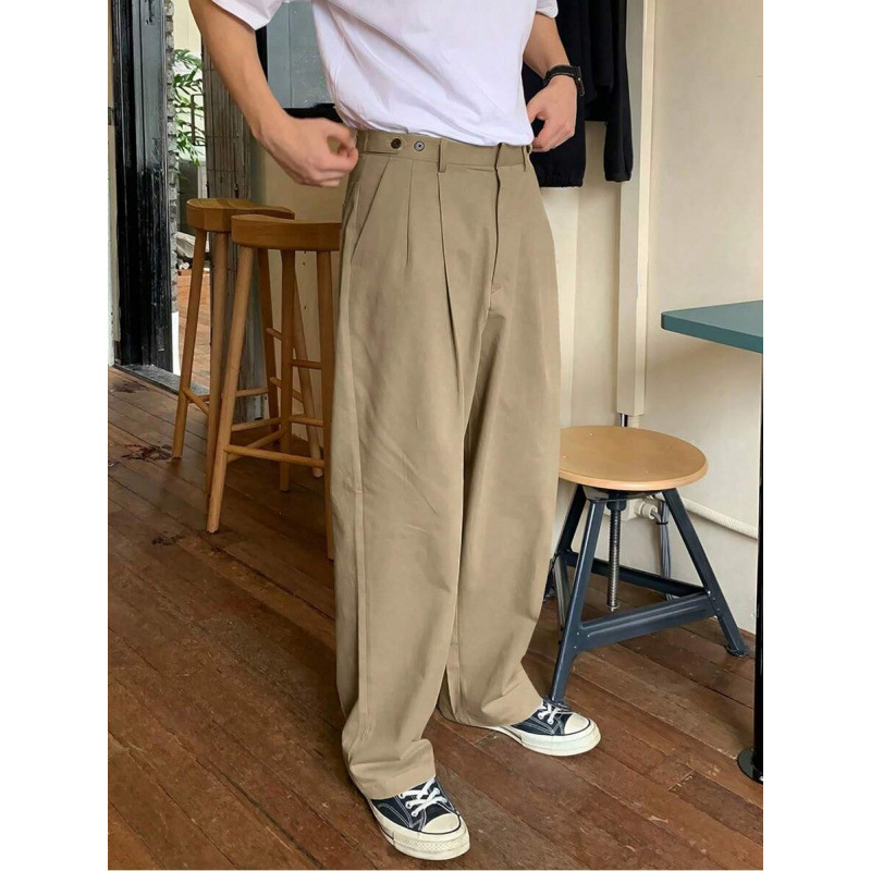 Pantaloni casual pentru bărbați, bumbac natural CVC, stil retro, elasticitate ușoară, controlul calității