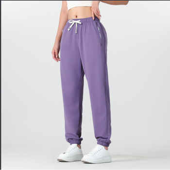 Γυναικεία casual μακριά παντελόνια — εμπνευσμένα από τον αθλητισμό, με φαρδιά μέση, χαλαρή γραμμή, ύφασμα μπαμπού, κύριο ύφασμα ακέτα ίνες (100%), υψηλή ελαστικότητα