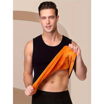 Vīriešu termālais flīss tanktop – siltuma saglabāšana, akrila audums, ekstra bieza flīss (501-600 g/m²), Mitsubishi Meiyabi Bi audums