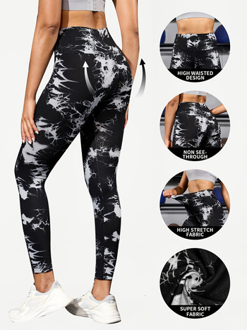 Дамски комплект от 3 части: капри панталони с принт тай-дай от модал със спандекс, свободен силует, пролет 2025