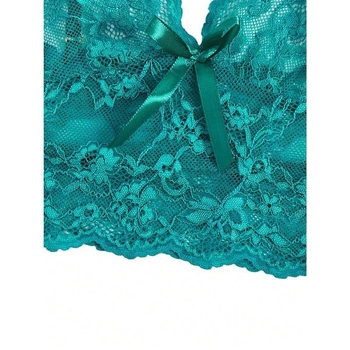 Naktinių komplektas: gėlių nėriniai, priekinis drugelio mazgas, nailonas, puloverio stilius, ruduo