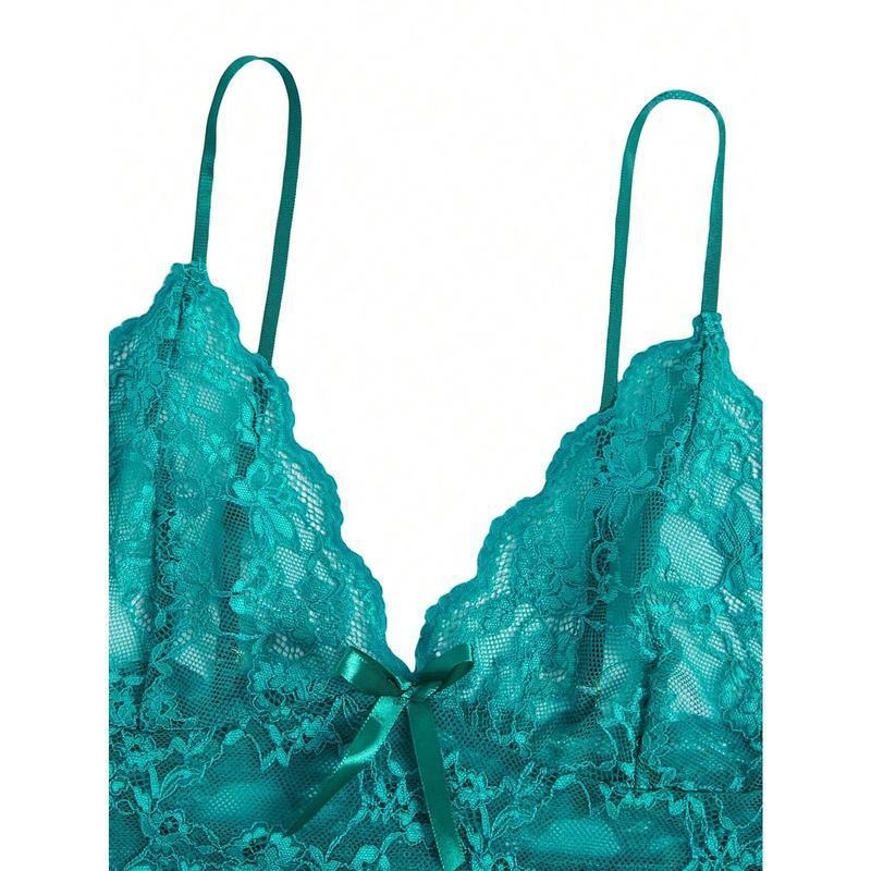 Naktinių komplektas: gėlių nėriniai, priekinis drugelio mazgas, nailonas, puloverio stilius, ruduo