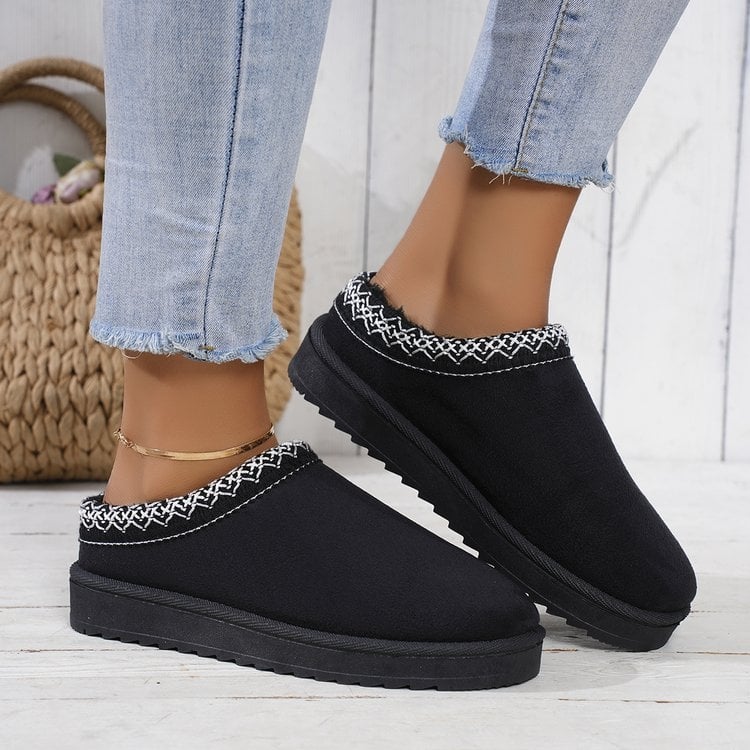 Sieviešu slip-on mūļi, velūra augšdaļa, apaļa pirksta forma, zems augums, 3-5 cm papēdis, TPR zole