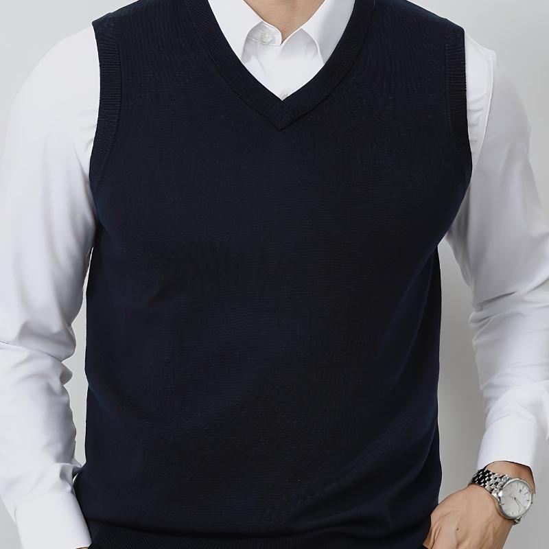 Vyrų megzta liemenė su dryžių raštu, lino-kordūrinė audinys, laisvas kirpimas, pavasaris 2025