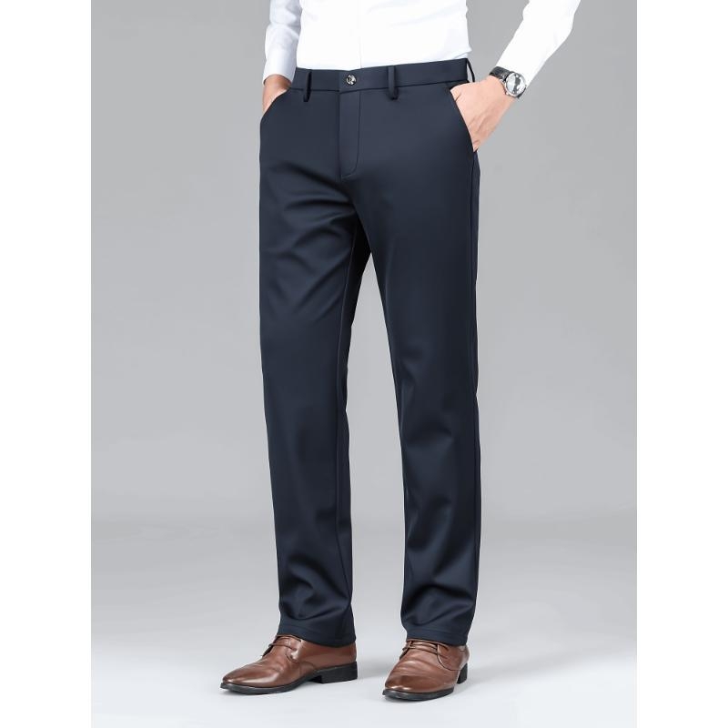 Vyrų Slim Fit kasualinės kostiumo kelnės, corduroy-linen audinys, elastinė juosta