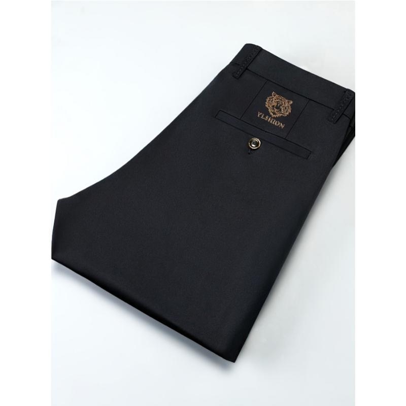 Vyrų Slim Fit kasualinės kostiumo kelnės, corduroy-linen audinys, elastinė juosta