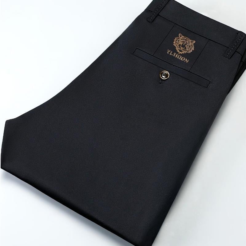 Vyrų Slim Fit kasualinės kostiumo kelnės, corduroy-linen audinys, elastinė juosta