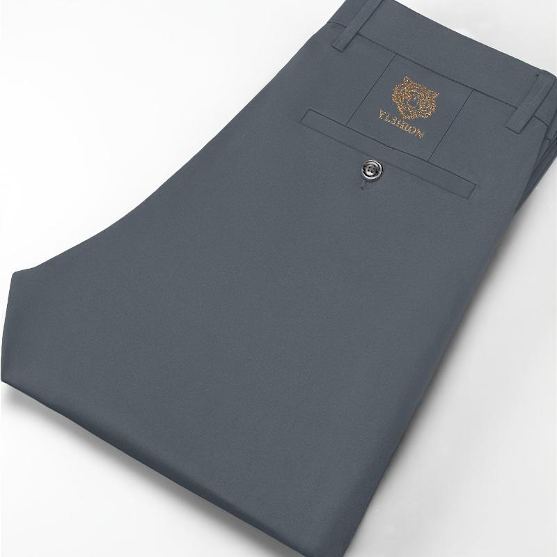 Vyrų Slim Fit kasualinės kostiumo kelnės, corduroy-linen audinys, elastinė juosta