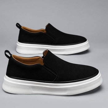 Plimsolls, unisex pantofi casual respirabili slip-on, partea superioară nubuc, căptușeală din cânepă, talpă din spumă de cauciuc, înălțime medie