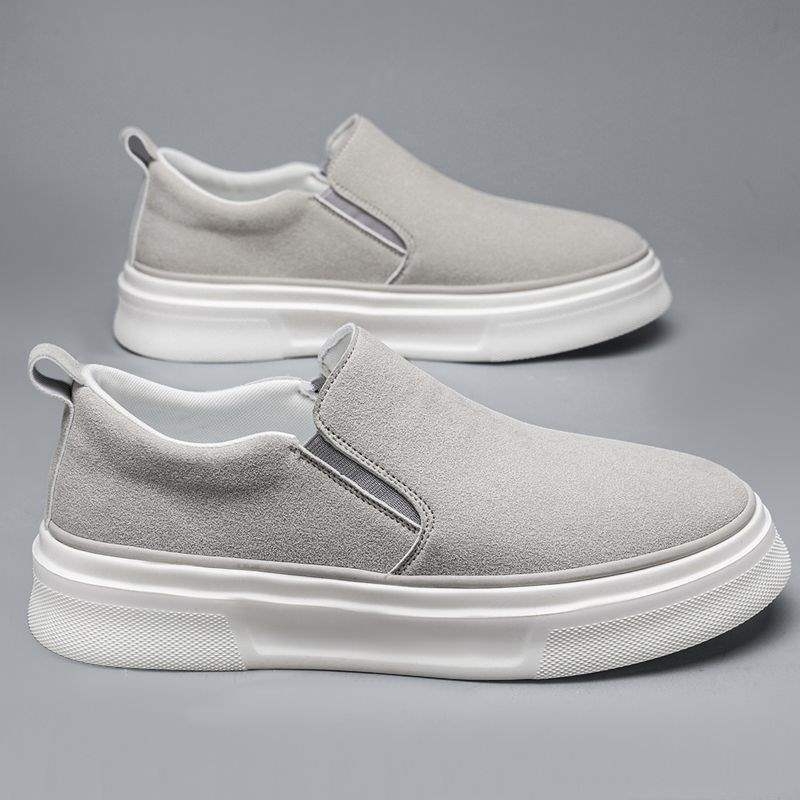 Plimsolls, unisex pantofi casual respirabili slip-on, partea superioară nubuc, căptușeală din cânepă, talpă din spumă de cauciuc, înălțime medie