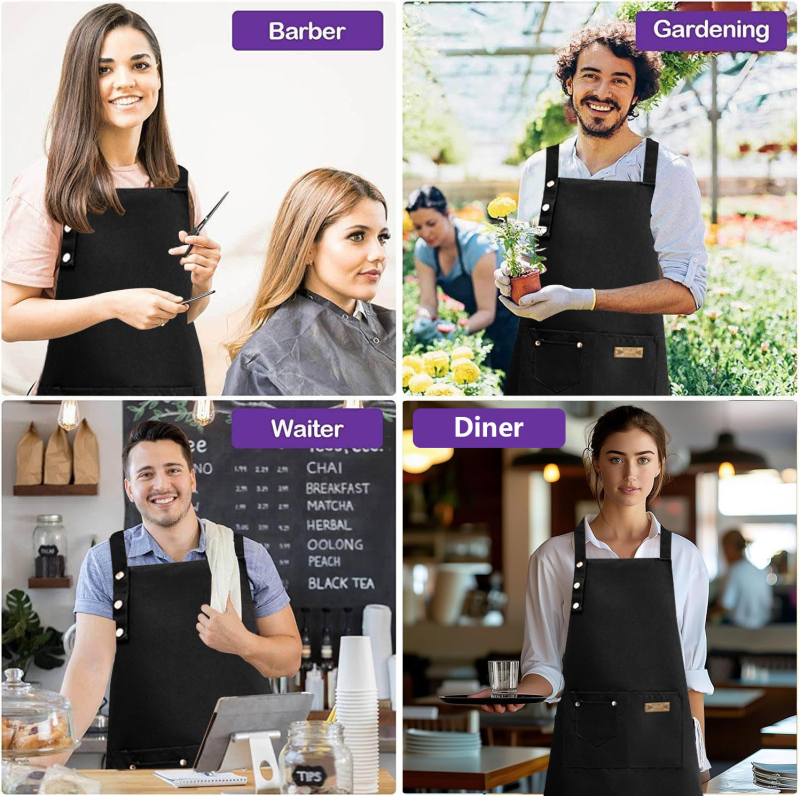 Ποδιά χωρίς μανίκια, αδιάβροχη, από μίγμα πολυεστερικού-βαμβακιού, μοντέρνο μινιμαλιστικό στυλ