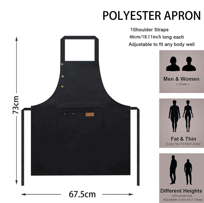 Ποδιά χωρίς μανίκια, αδιάβροχη, από μίγμα πολυεστερικού-βαμβακιού, μοντέρνο μινιμαλιστικό στυλ