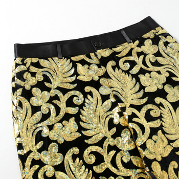 Vīriešu sequin bikses, taisns griezums, 96% poliesters, drukāšana/krāsošana, sportiski- ikdienas stils, piemērotas skatuvei