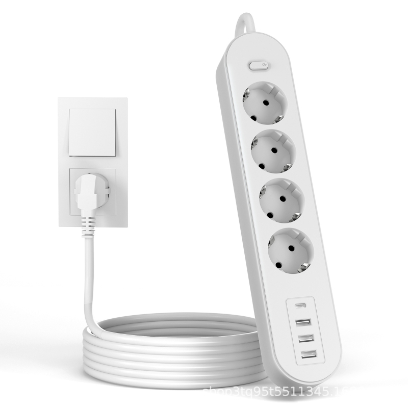 Elektriskais pagarinātājs ar vadu, Eiropas standarts, 10A, 250V, 2500W, CE sertificēts