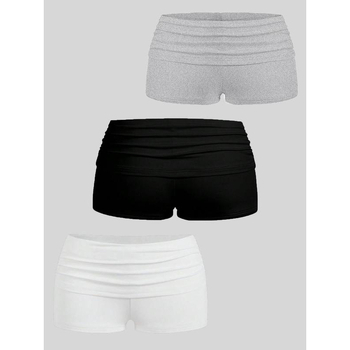 Γυναικείος σορτς καμπρί μήκους από φυσικό βαμβάκι, χαλαρή εφαρμογή, ελαφρώς ελαστικό ύφασμα CVC