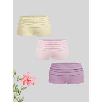 Γυναικείος σορτς καμπρί μήκους από φυσικό βαμβάκι, χαλαρή εφαρμογή, ελαφρώς ελαστικό ύφασμα CVC