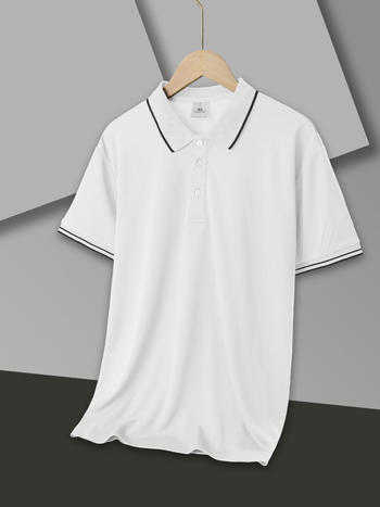 Polo pentru bărbați - Slim Fit, mâneci scurte, patchwork, Color Block, respirabil