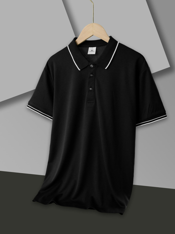 Polo pentru bărbați - Slim Fit, mâneci scurte, patchwork, Color Block, respirabil