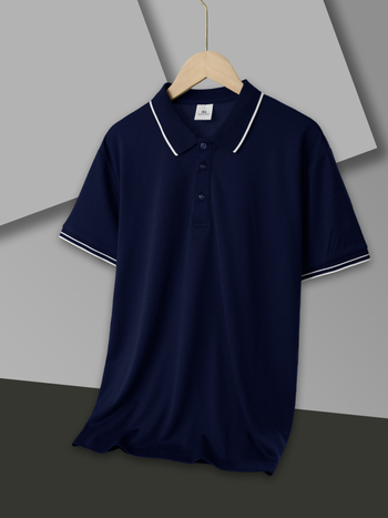 Polo pentru bărbați - Slim Fit, mâneci scurte, patchwork, Color Block, respirabil