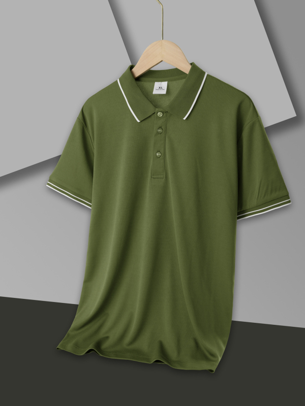 Polo pentru bărbați - Slim Fit, mâneci scurte, patchwork, Color Block, respirabil