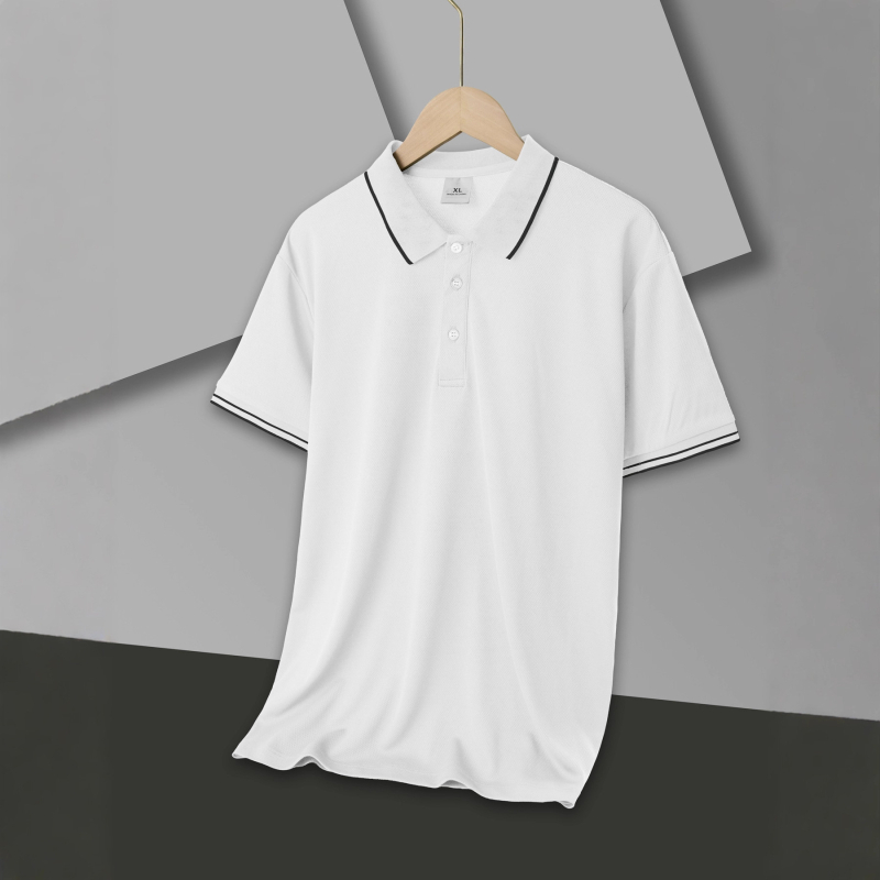 Polo pentru bărbați - Slim Fit, mâneci scurte, patchwork, Color Block, respirabil