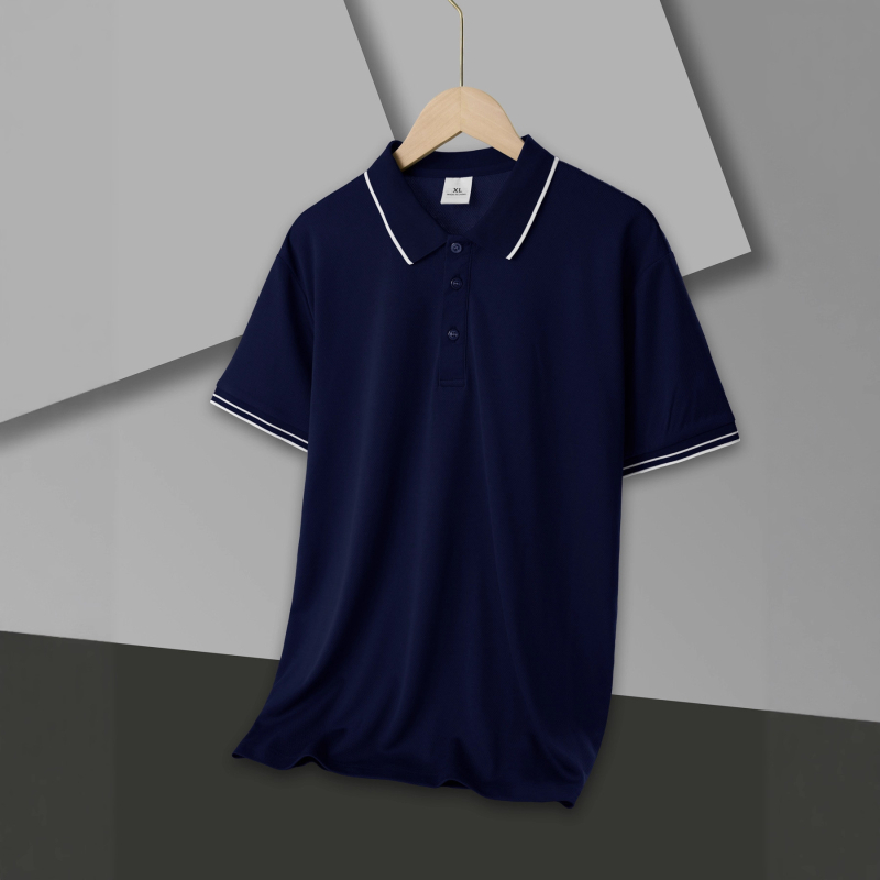 Polo pentru bărbați - Slim Fit, mâneci scurte, patchwork, Color Block, respirabil