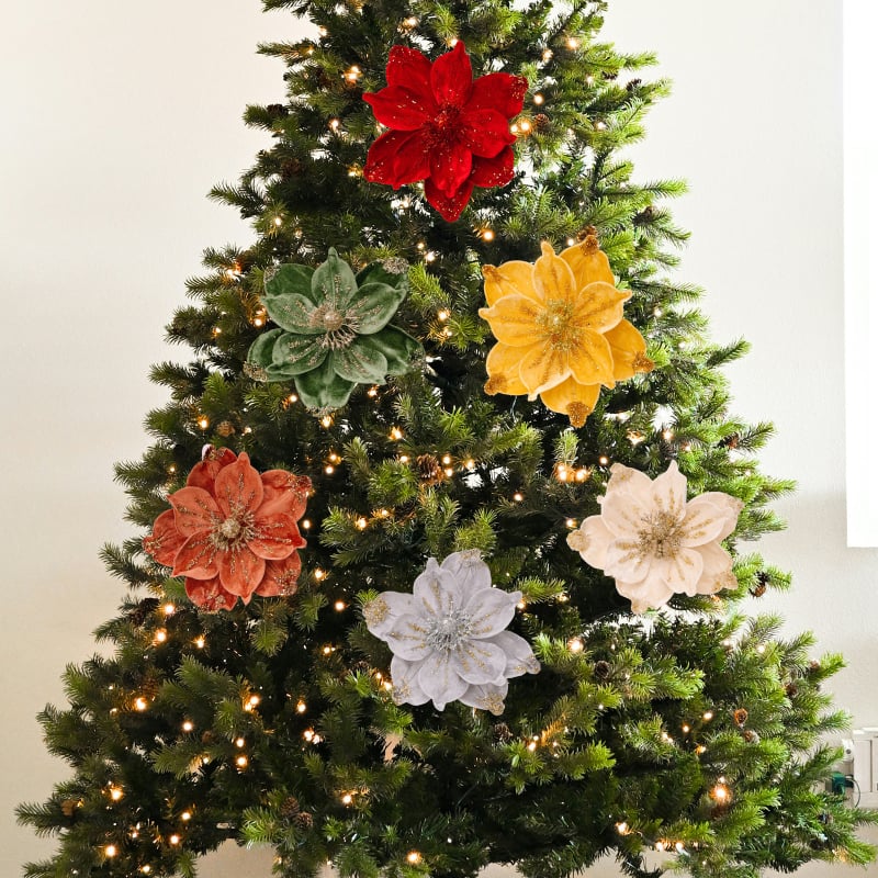 Σετ χριστουγεννιάτικων φλοραλ διακοσμήσεων - ύφασμα, μάρκα Jiahe, ευρωπαϊκό/αμερικανικό στυλ, Χριστούγεννα