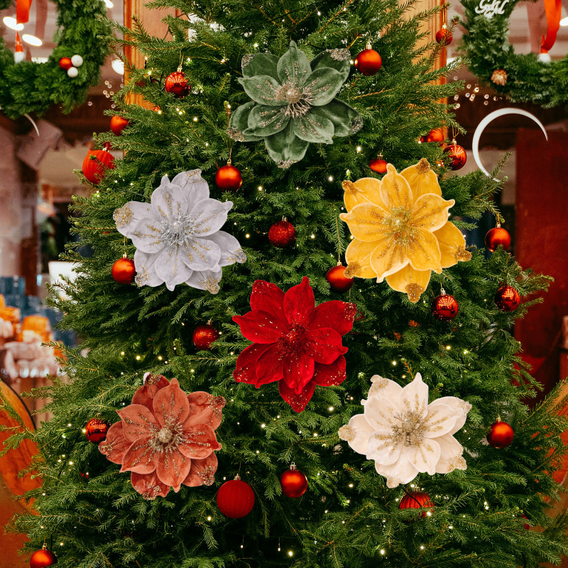 Σετ χριστουγεννιάτικων φλοραλ διακοσμήσεων - ύφασμα, μάρκα Jiahe, ευρωπαϊκό/αμερικανικό στυλ, Χριστούγεννα