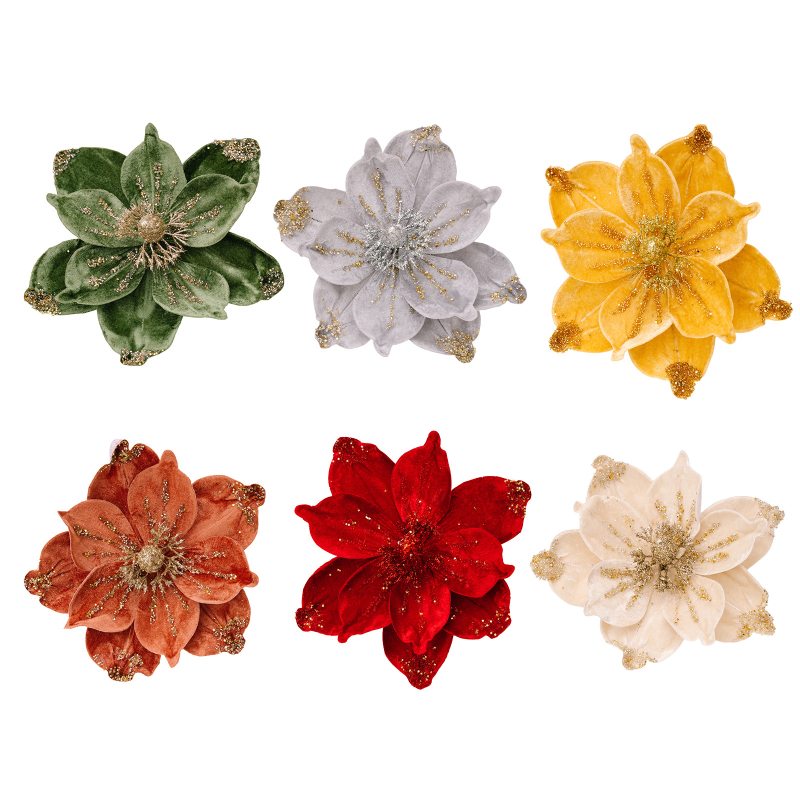 Σετ χριστουγεννιάτικων φλοραλ διακοσμήσεων - ύφασμα, μάρκα Jiahe, ευρωπαϊκό/αμερικανικό στυλ, Χριστούγεννα